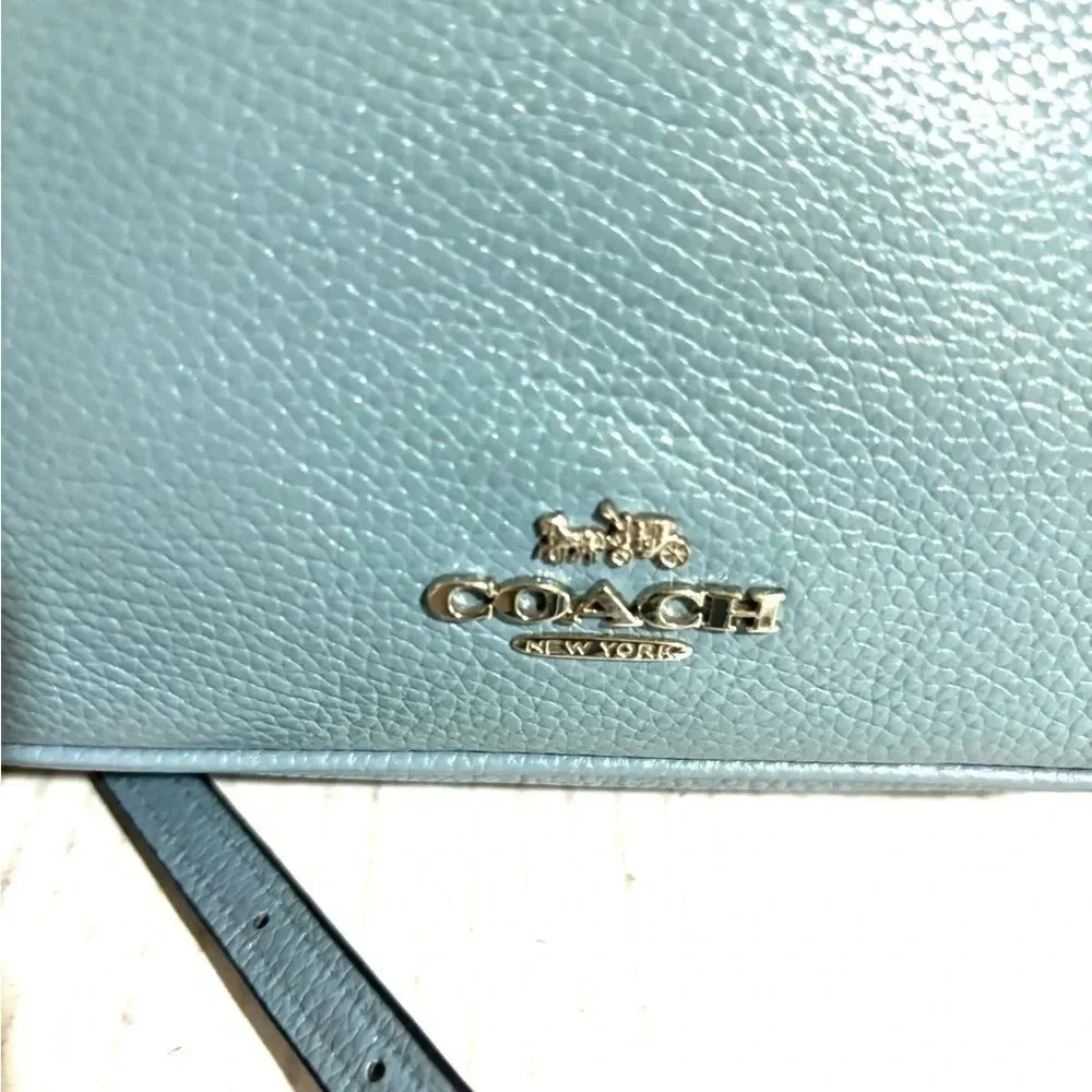 Coach blue leather crossbody handbag - Picture 5 of 12